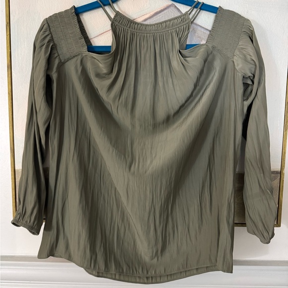 RAMY BROOK Army Green Cold Shoulder Blouse Size XS - Picture 4 of 5